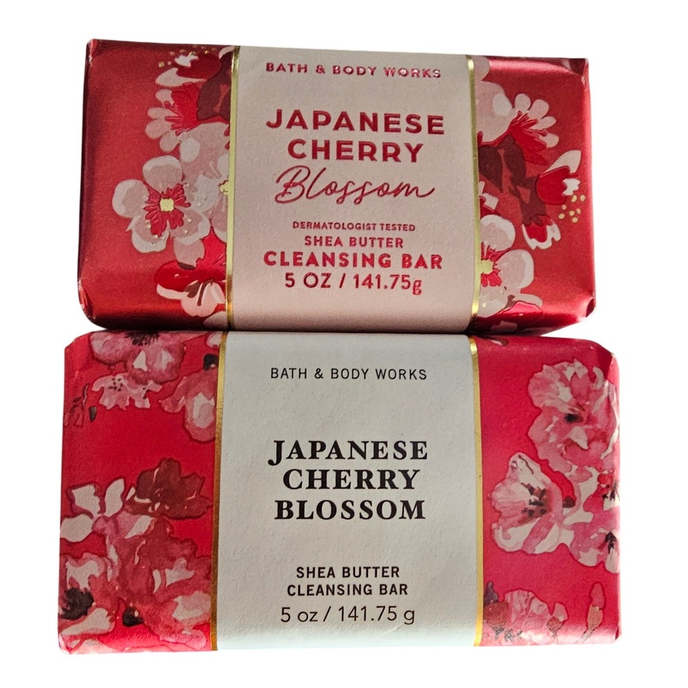 Bath & Body Works Japanese Cherry Blossom Shea Butter Cleansing Bar Soap 2 Pack